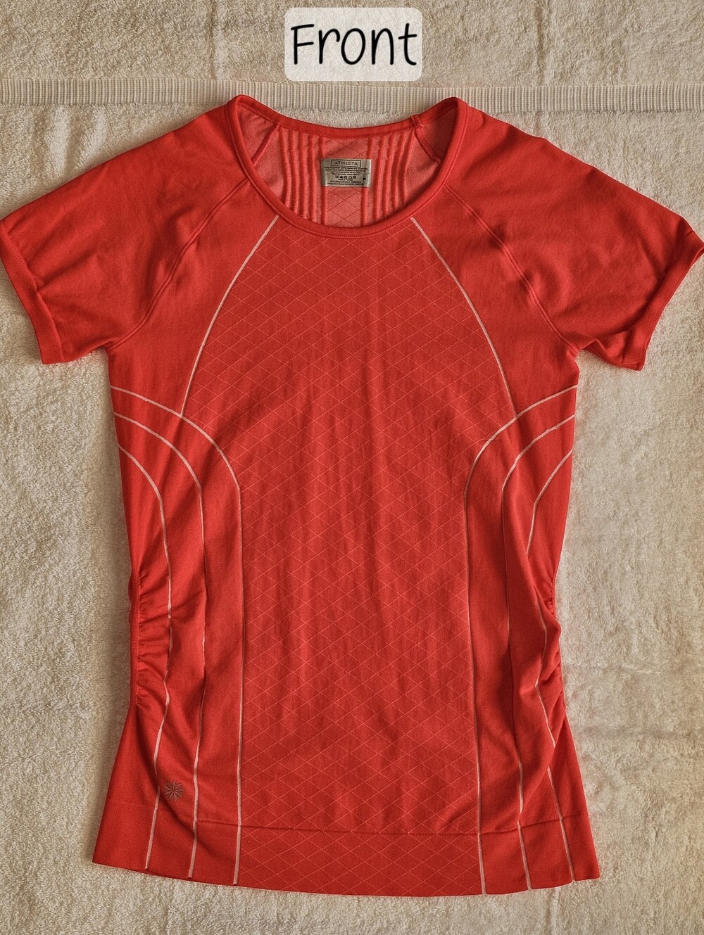 Lululemon Athleta Women's Neon Orange Performance Short-Sleeve Top Size M